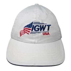 IGWT USA Slideback Hat White One Size Adjustable Embroidered Bayside